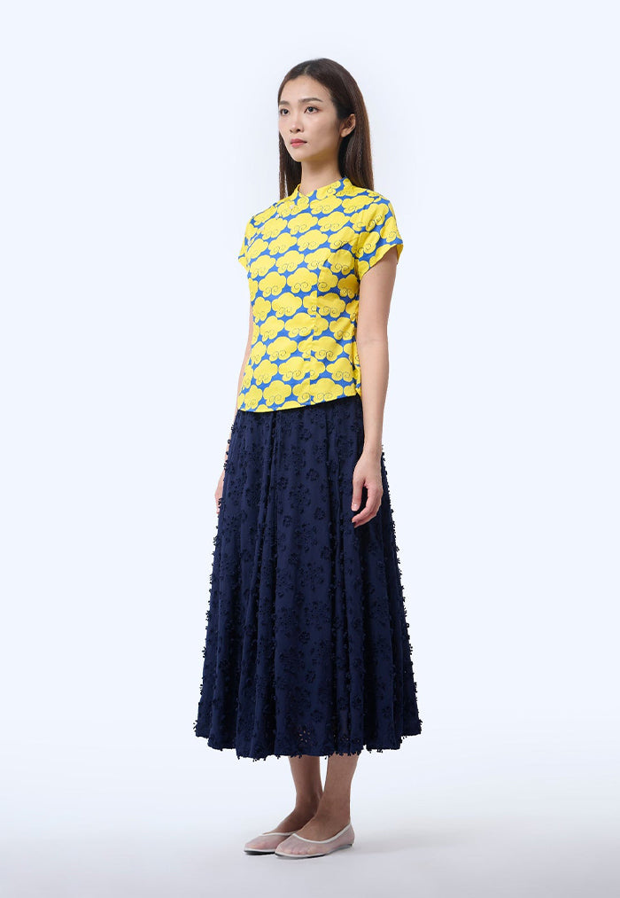 Nala Cheongsam Top - Cloud 9 Yellow