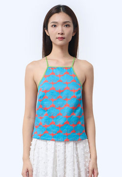 Nala Chinese Bustier Top -  Cloud 9 Blue