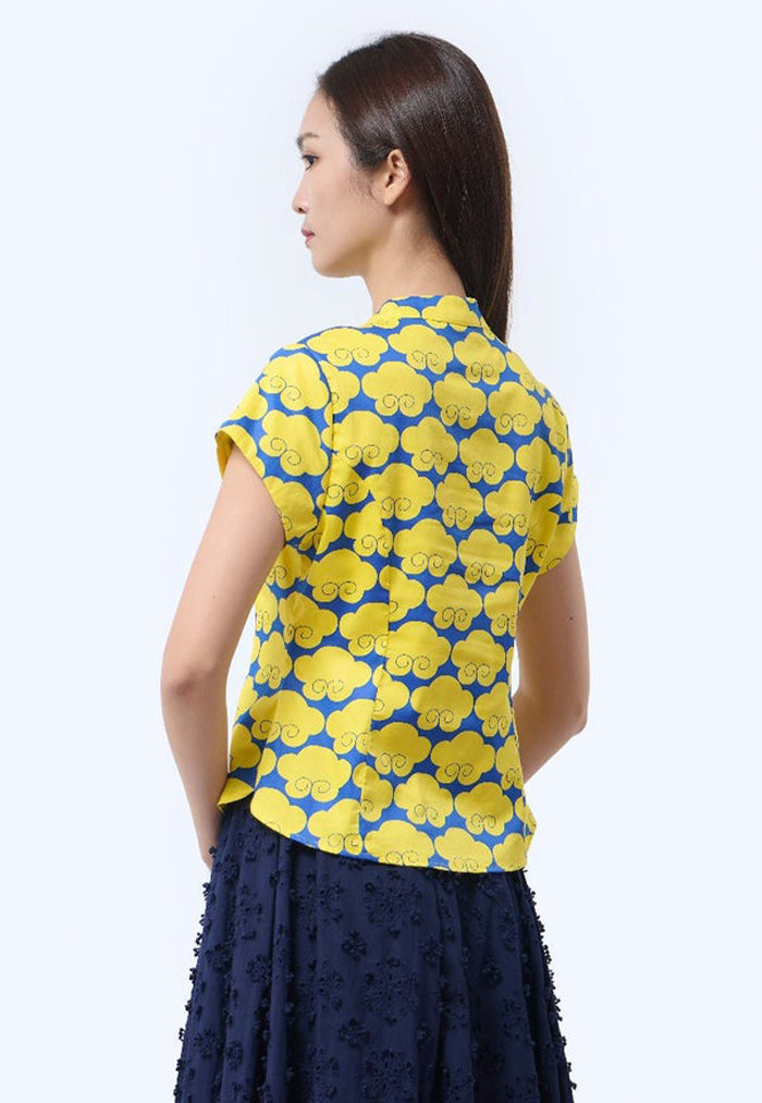 Nala Cheongsam Top - Cloud 9 Yellow