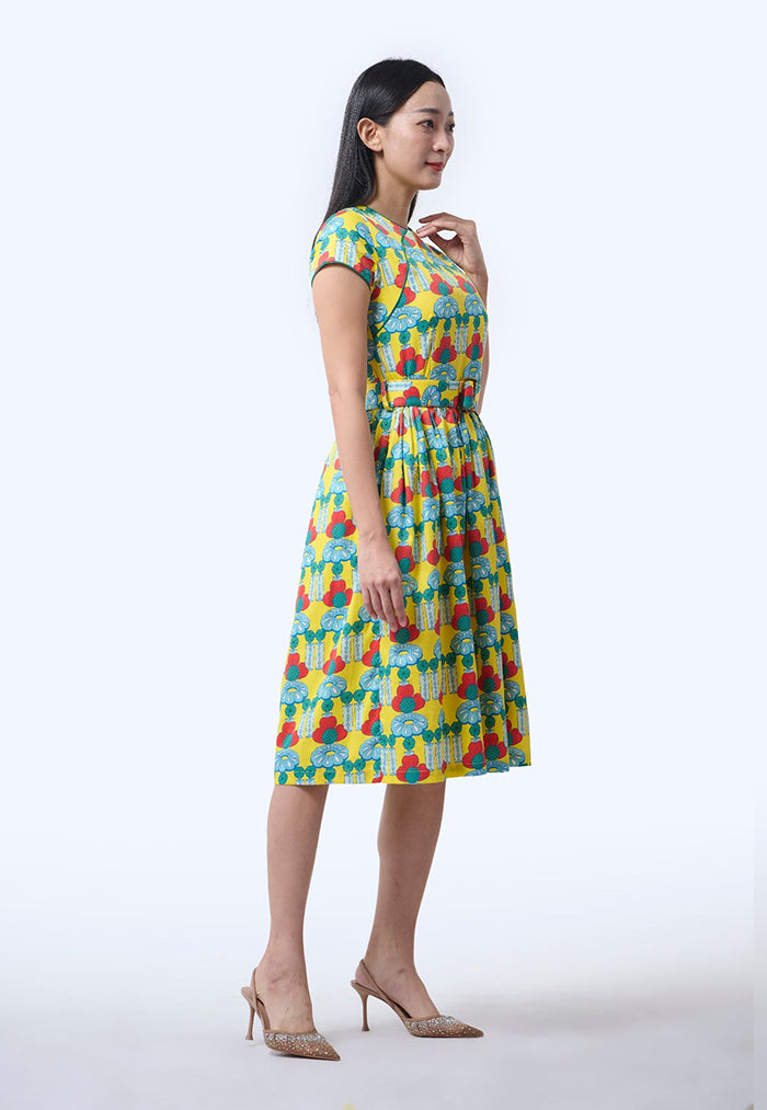 Nala Flair Cheongsam - Crystal Blossom Yellow