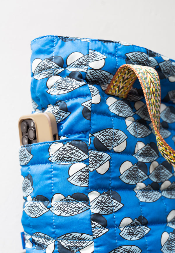 Nala Hana Quilted Tote - Nest Blue