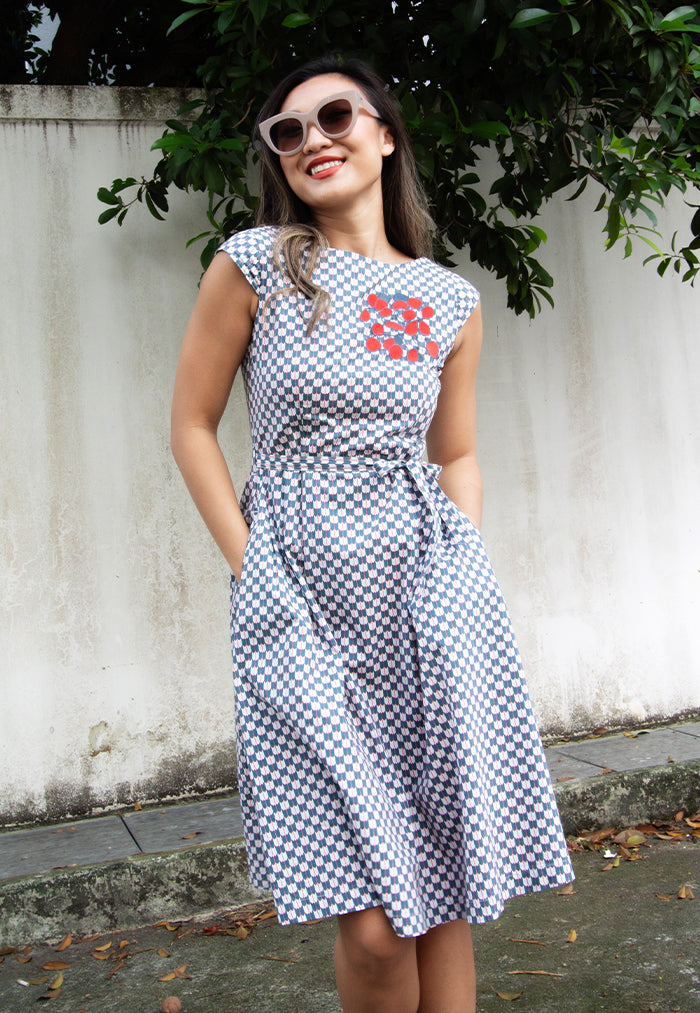 Nala Classic Ladies Dress - Tempting Tiles Dragonfly
