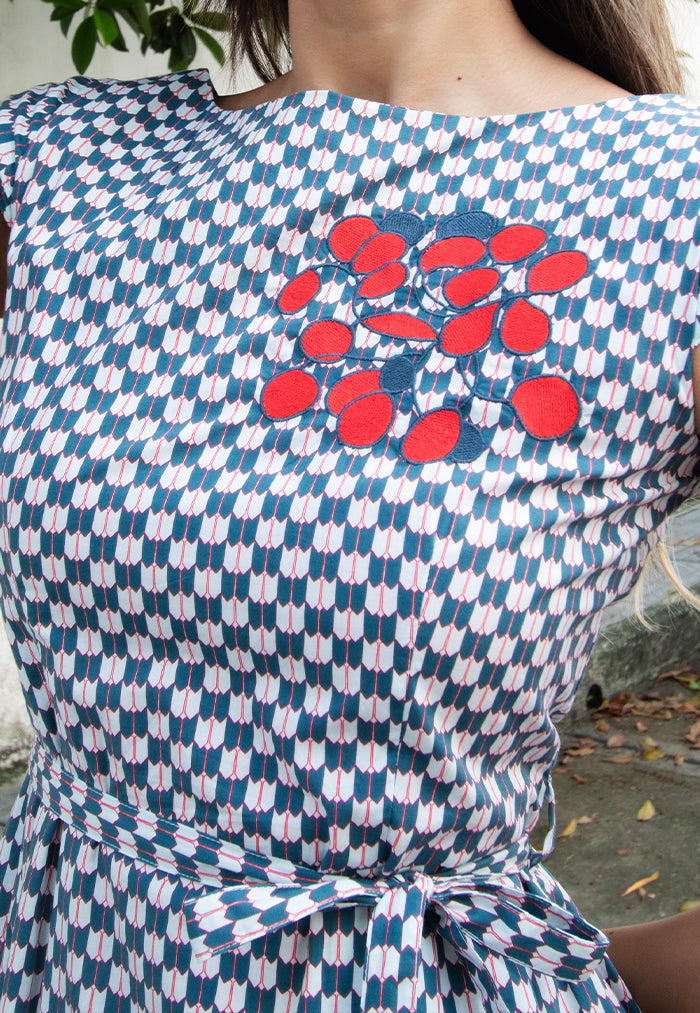Nala Classic Ladies Dress - Tempting Tiles Dragonfly