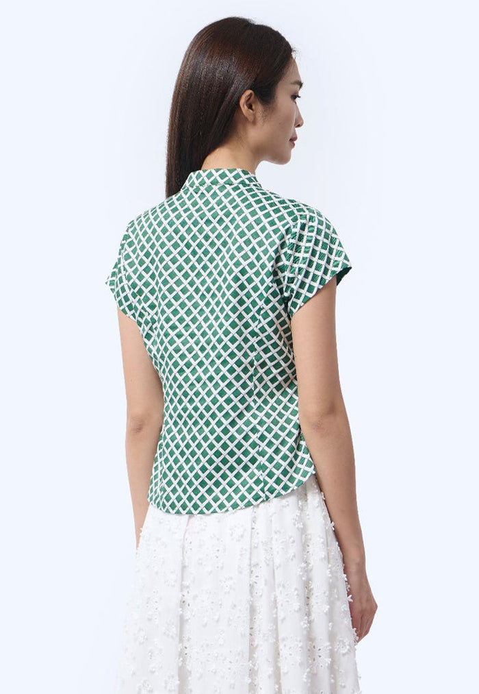 Nala Cheongsam Top - Love Lace Green