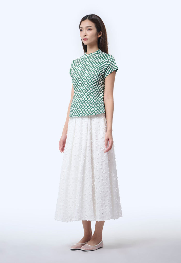 Nala Cheongsam Top - Love Lace Green