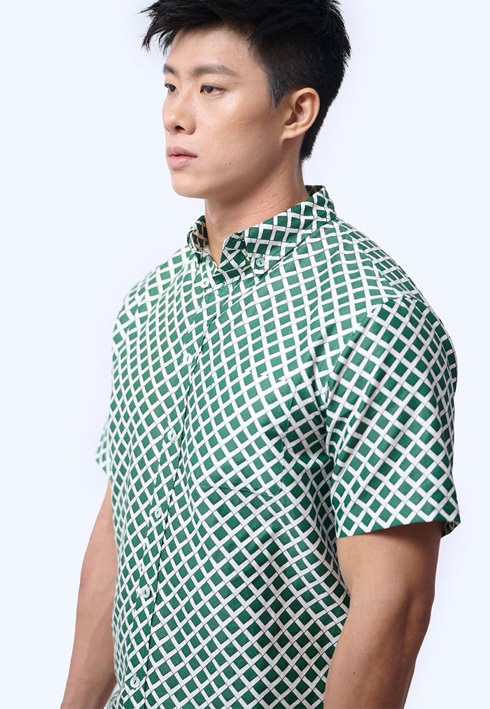 Nala Men's Short Sleeve Shirt - Love Lace Green