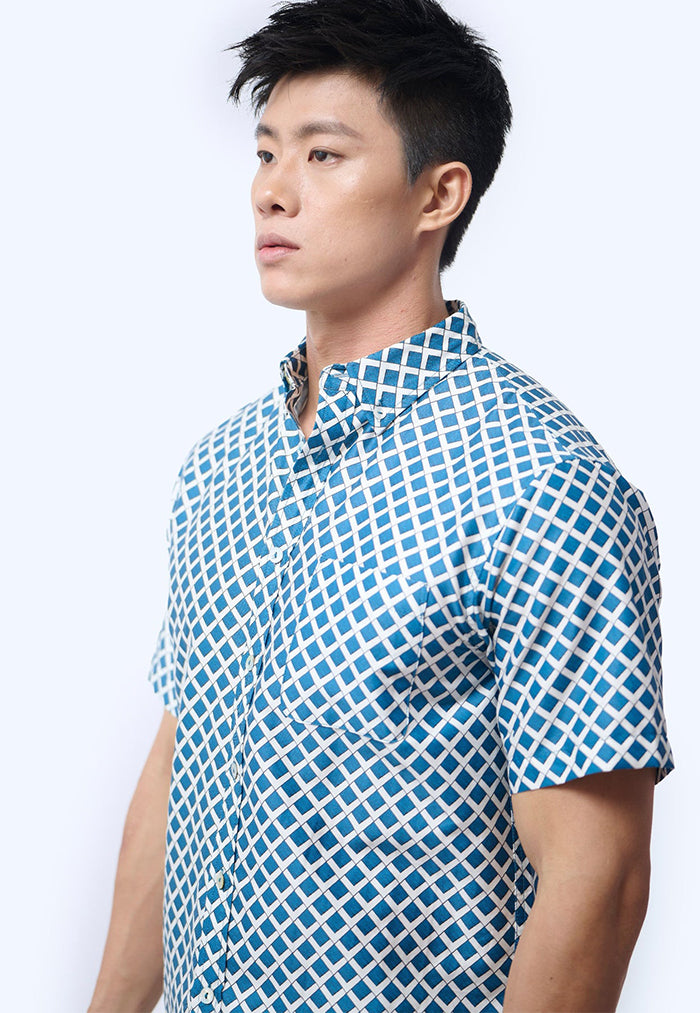 Nala Men's Short Sleeve Shirt - Love Lace Blue