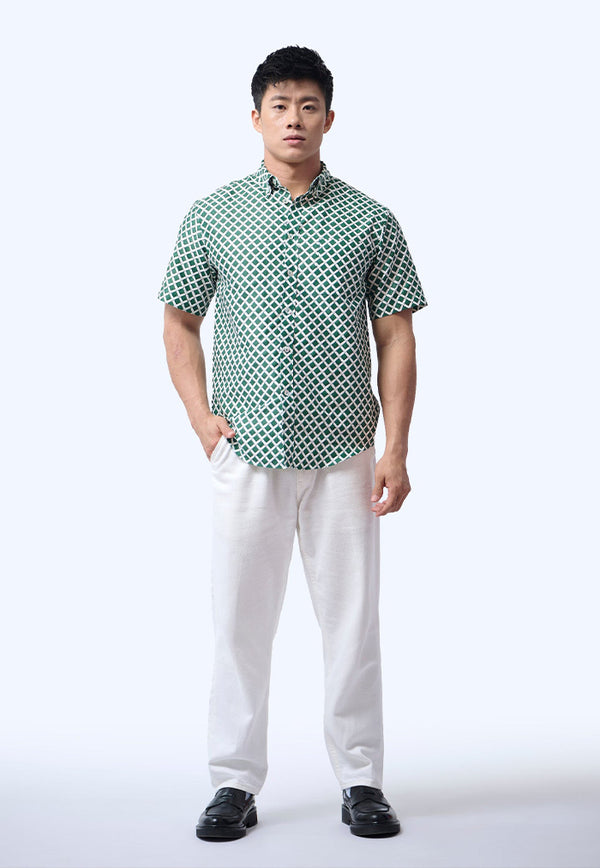 Nala Men's Short Sleeve Shirt - Love Lace Green