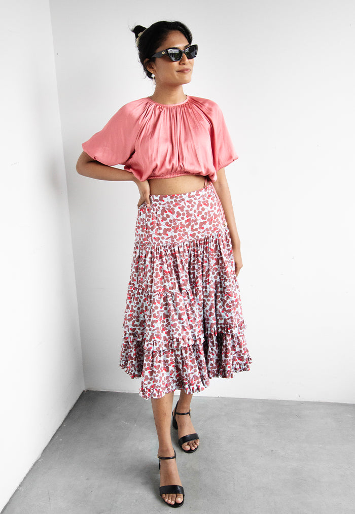 Nala Ruffle Shuffle Skirt - Petals Bitter Sweet