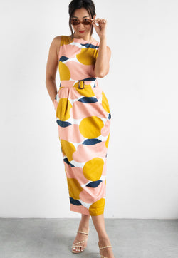 Nala Tulip Midi Dress - Pebbles Dusty Pink