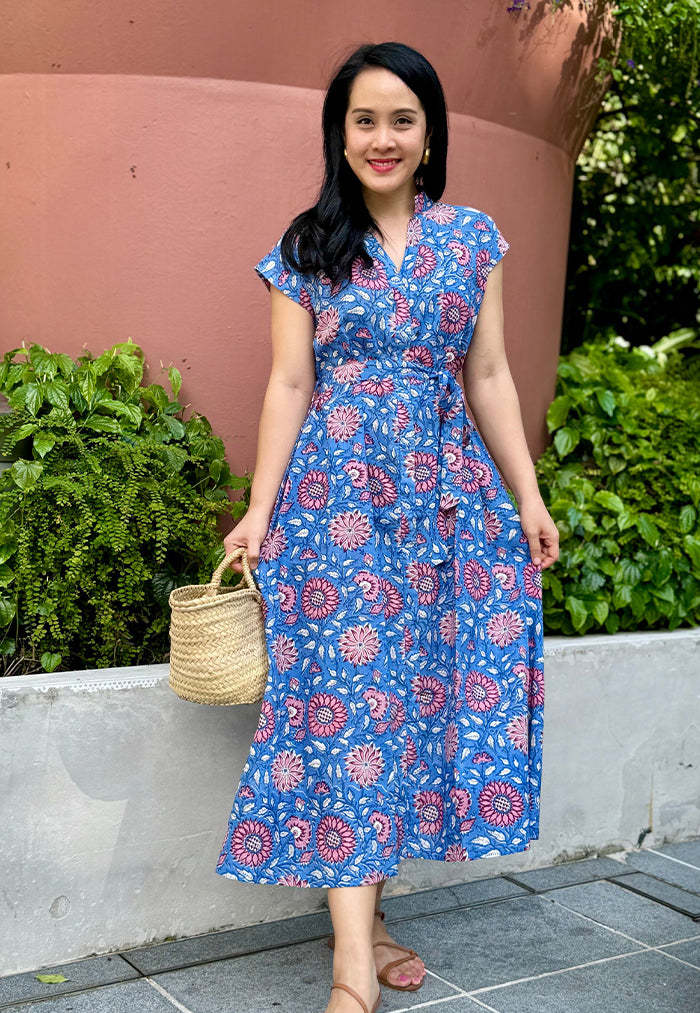 Vine and Branches Kiara Dress - Sunflower Blue