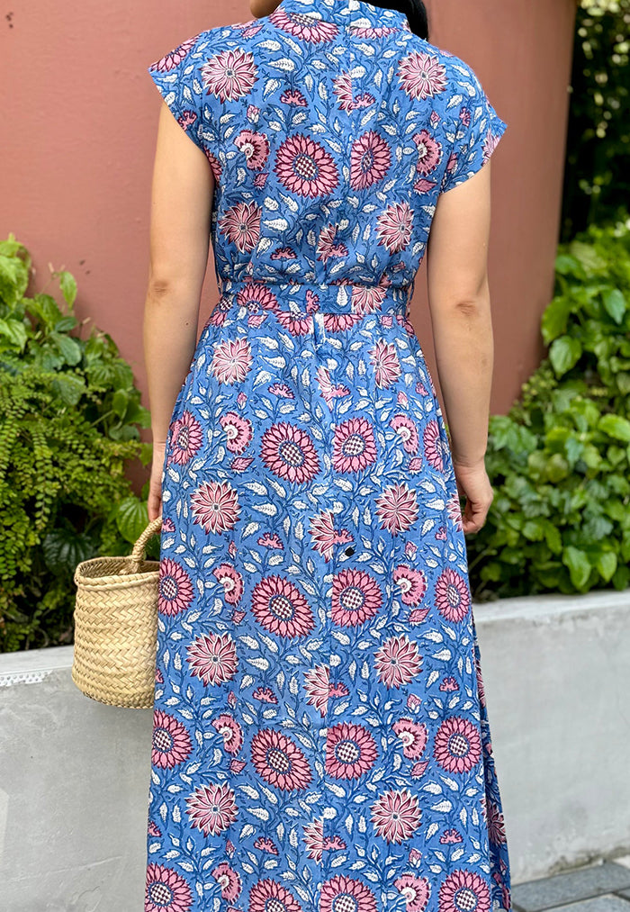 Vine and Branches Kiara Dress - Sunflower Blue