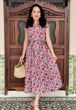 Vine and Branches Kiara Dress - Red Rose