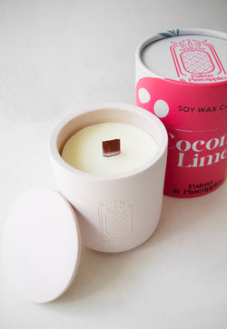 Palms & Pineapple Ceramic Tropical Candle - Coconut & Lime