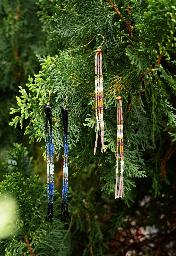 Pantala Cali 4 Strand Earrings - Purple