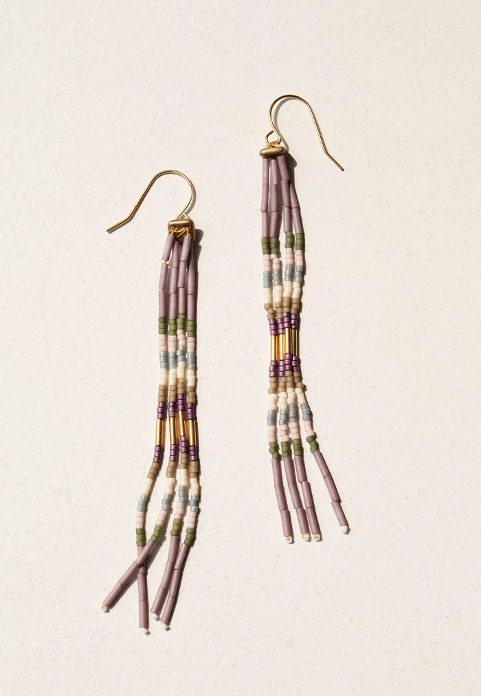 Pantala Cali 4 Strand Earrings - Purple