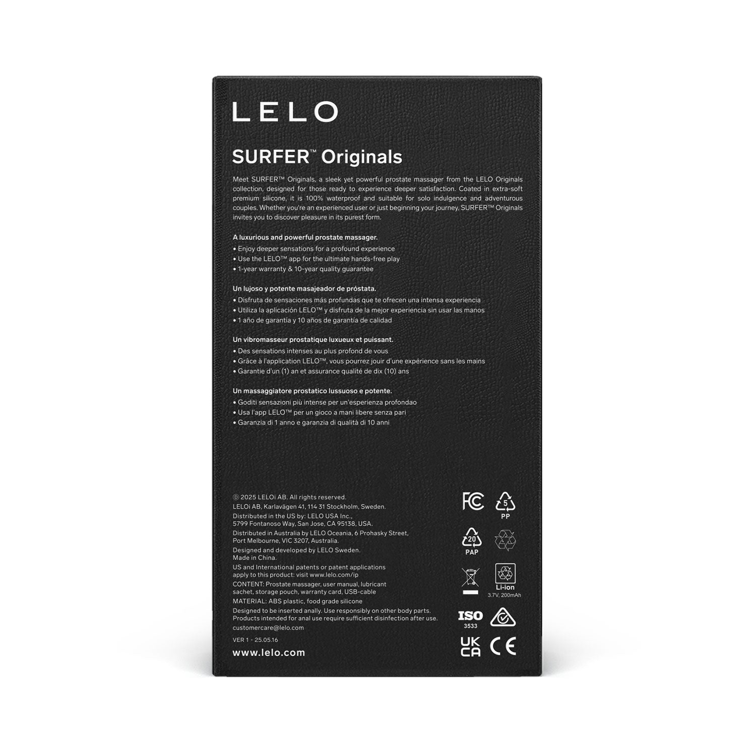 Lelo - SURFER Originals App-Controlled Prostate Massager