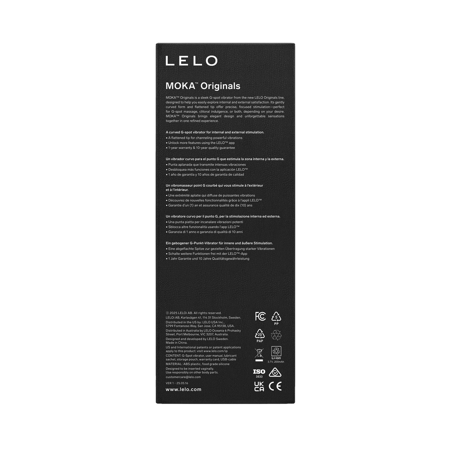 Lelo - MOKA Originals App-Controlled G-Spot Vibrator