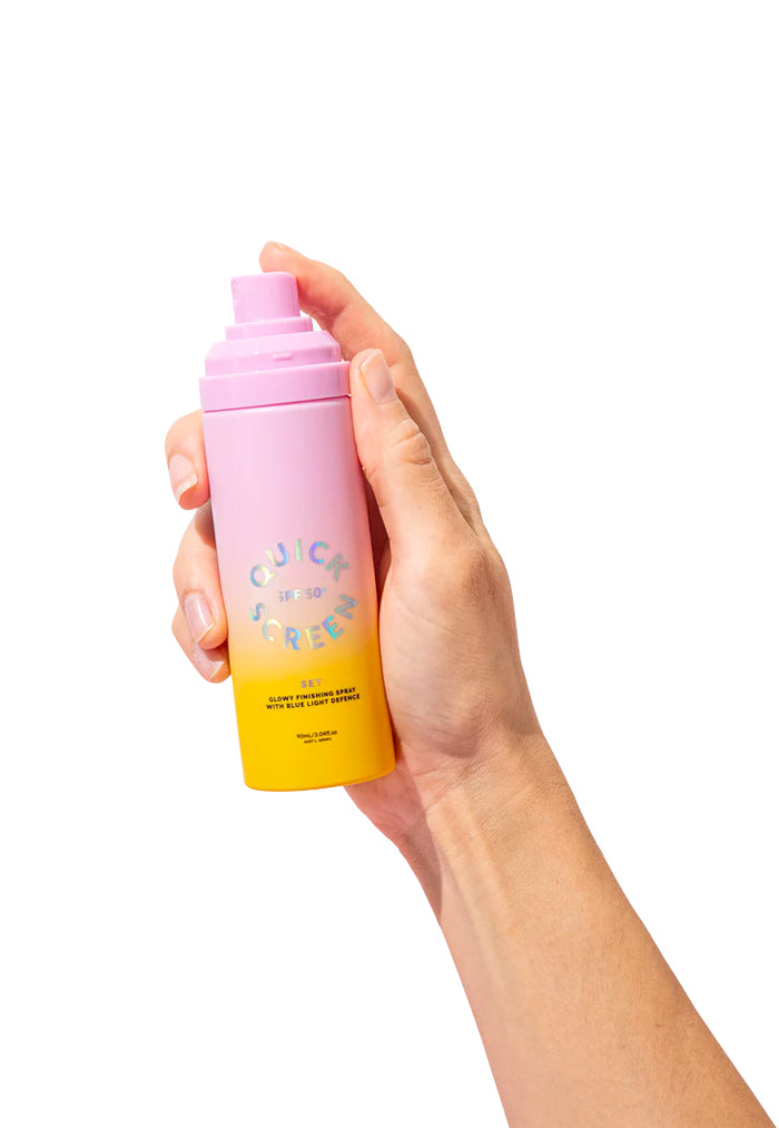 The Quick Screen Set Finishing Spray with Blue Light Defence