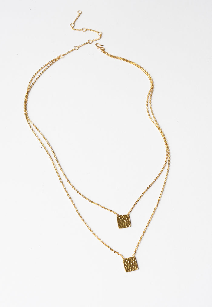 RaniSaa Two-Layered Square Necklace