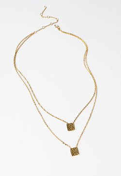 RaniSaa Two-Layered Square Necklace