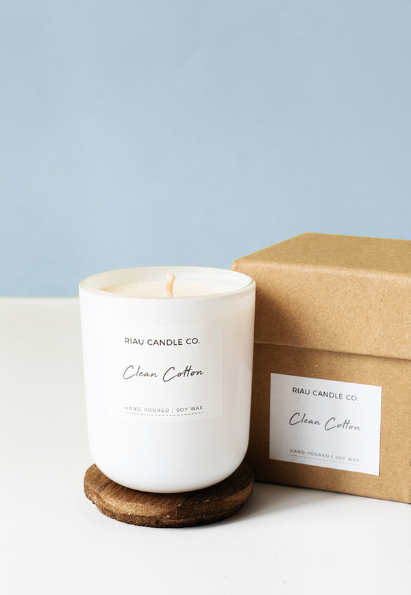 Riau Hand-Poured Soy Candle - Clean Cotton