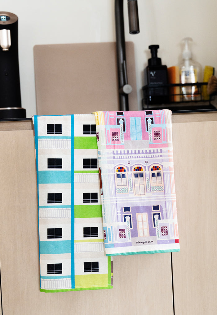 WYLD Tea Towel - Koon Seng Road Shophouses