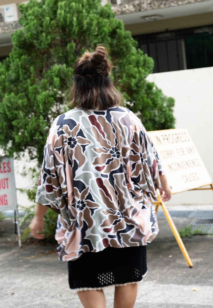 Luna Kimono - Taupe Hydrangea