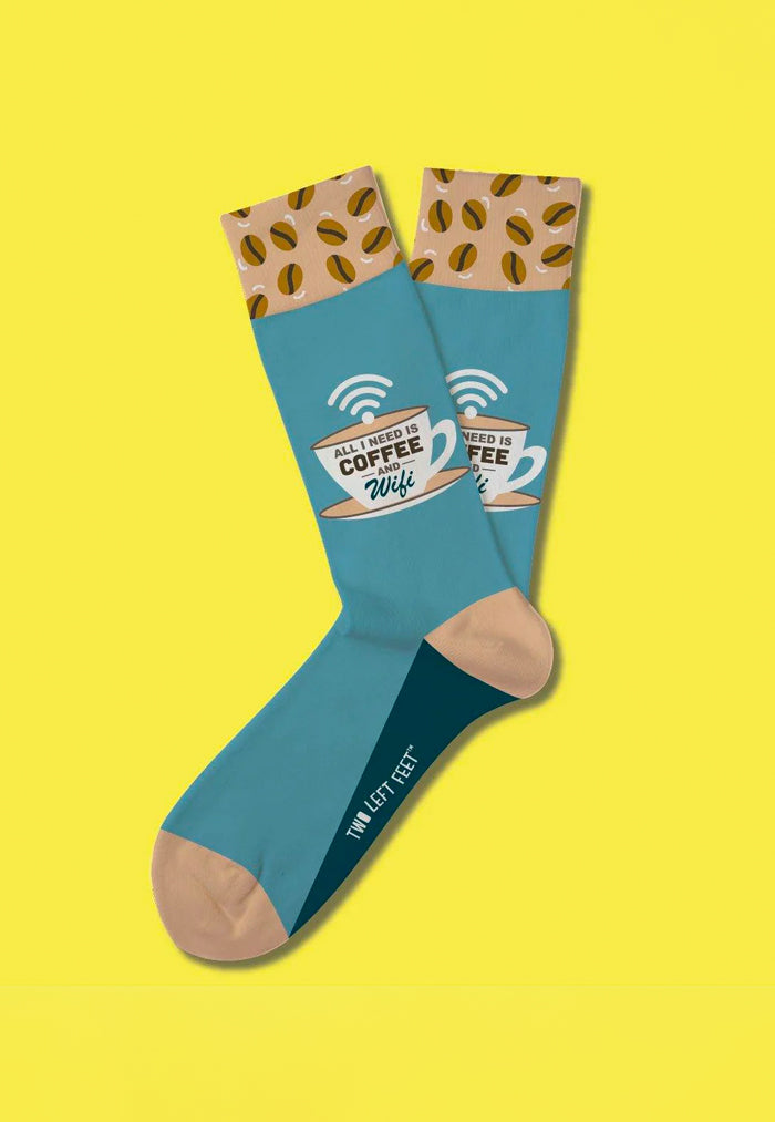 Two Left Feet Socks - Coffee & Wifi