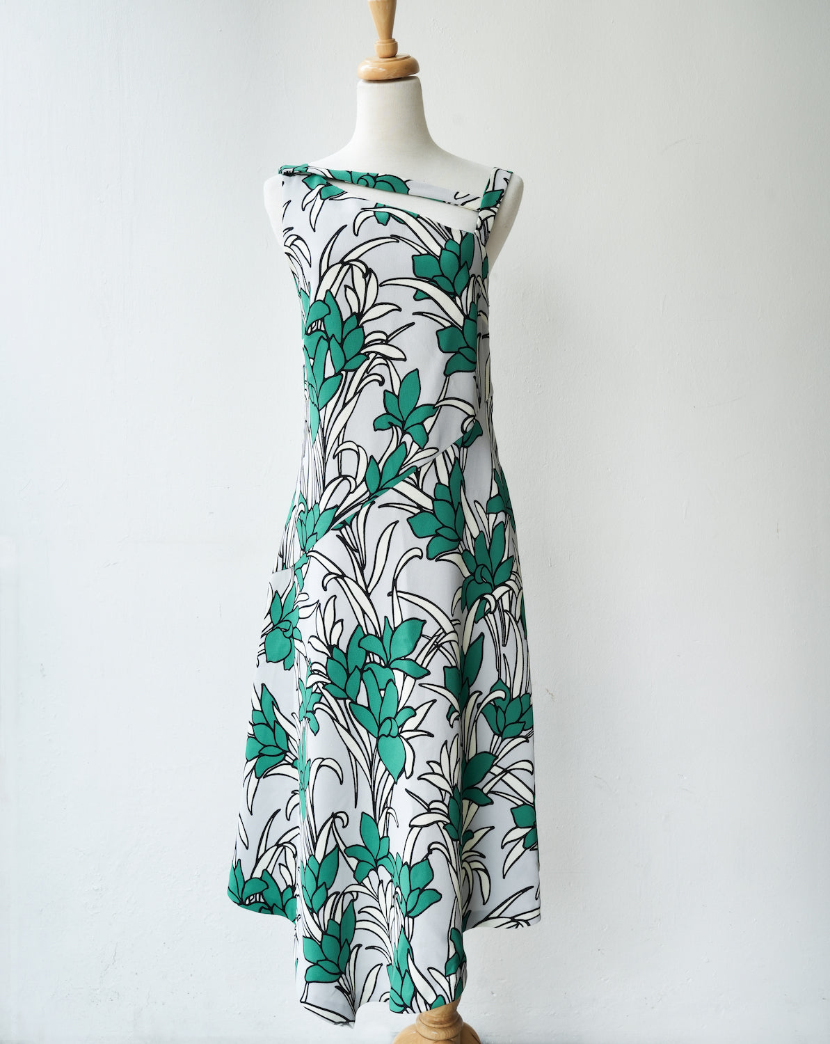 Thryfted Veronica Maine Asymmetrical Midi Dress