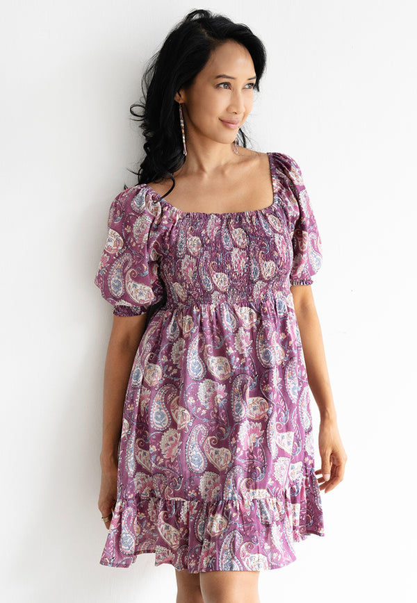 Vine and Branches Annie Dress - Lilies Purple