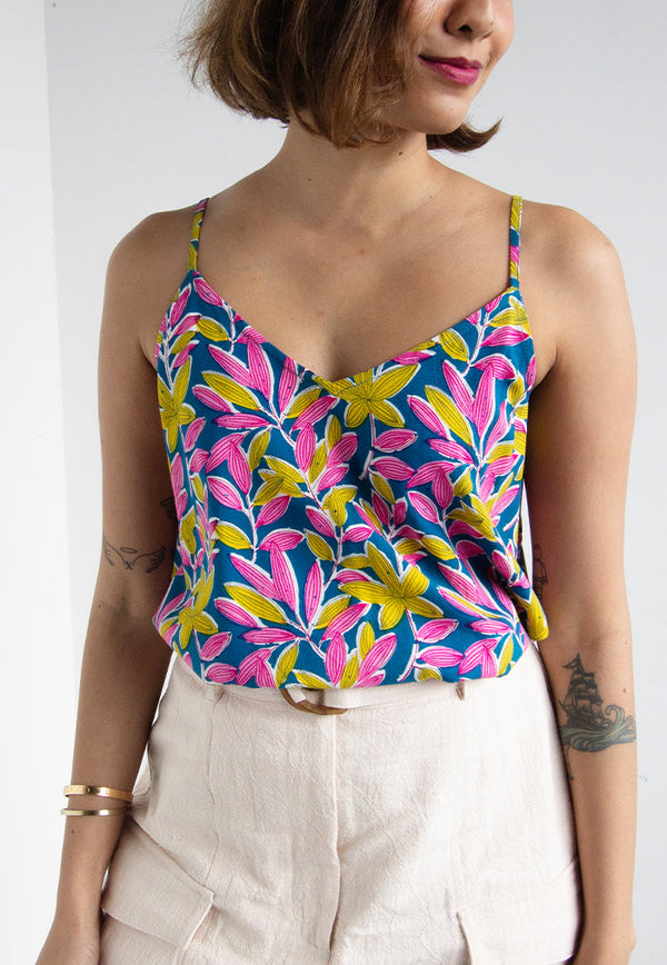 Vine and Branches Bea Rayon Camisole - Pink Yellow