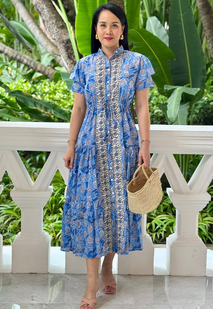 Vine and Branches Debra Dress - Blue Meadows