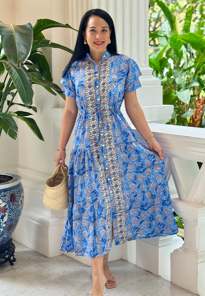 Vine and Branches Debra Dress - Blue Meadows