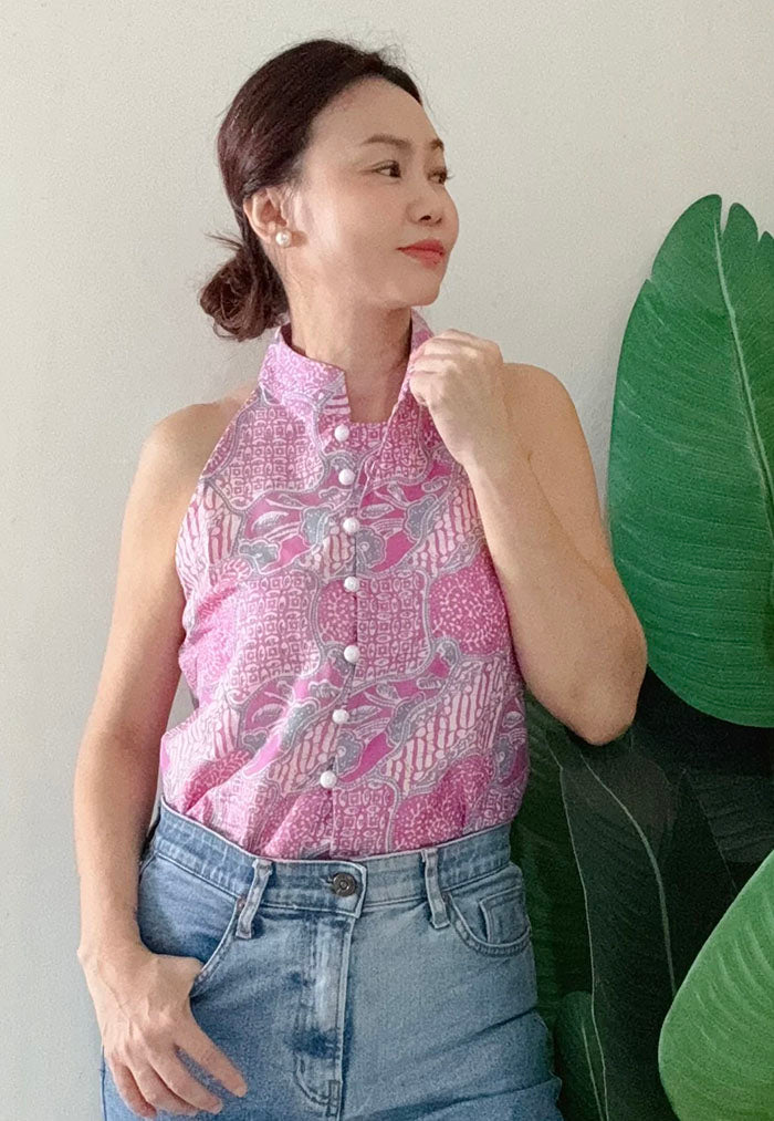 Vine and Branches Eka Batik Top - Pink