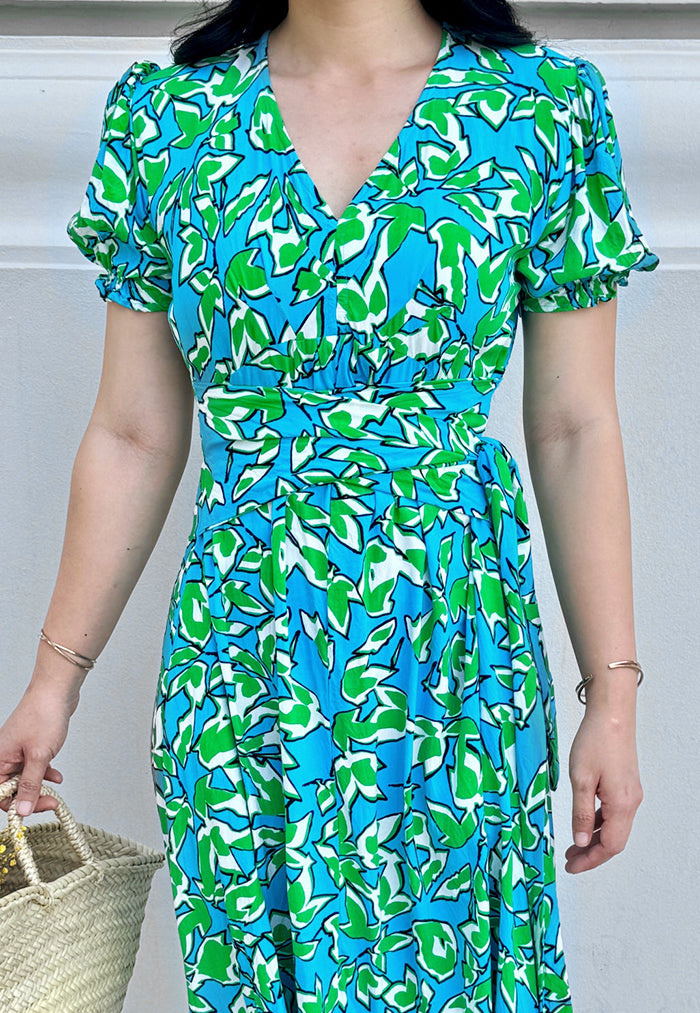 Vine and Branches Jude Dress - Blue Green