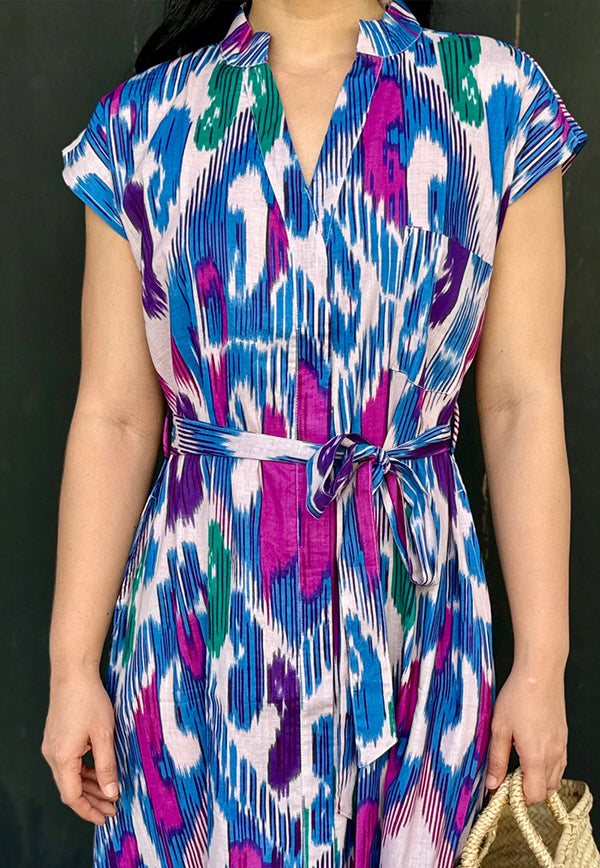 Vine and Branches Kiara Dress - Ikat Pink