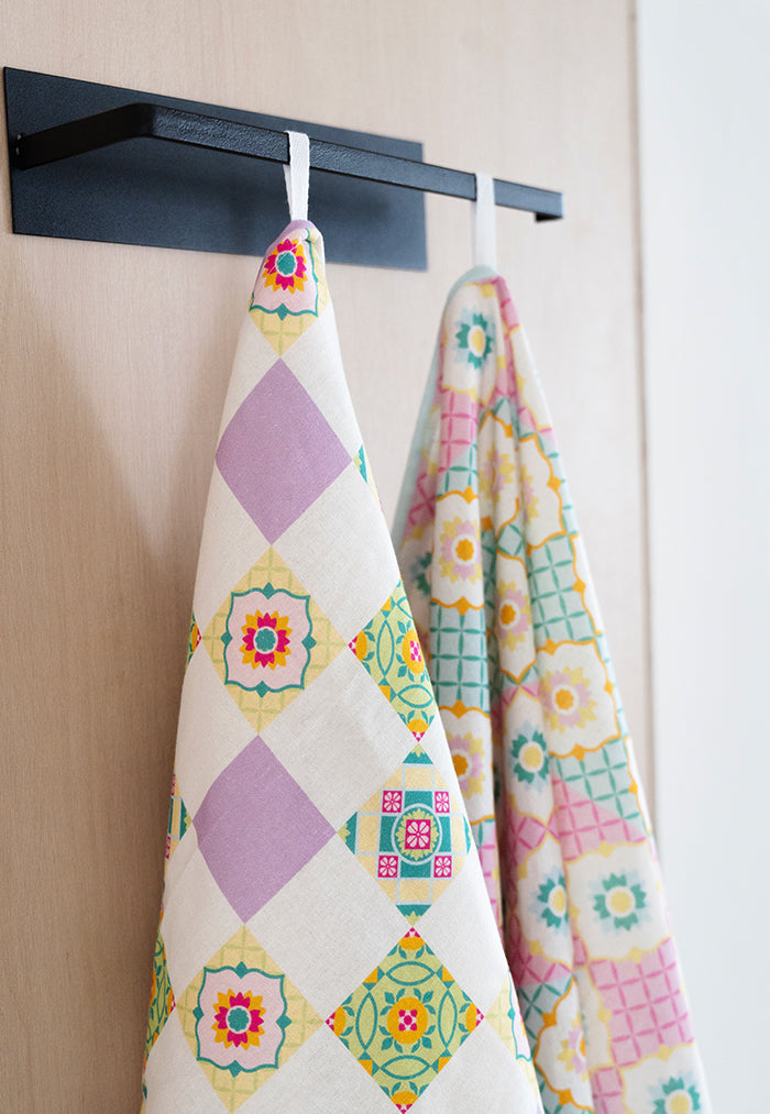 WYLD Tea Towel - Checkered Peranakan Tiles