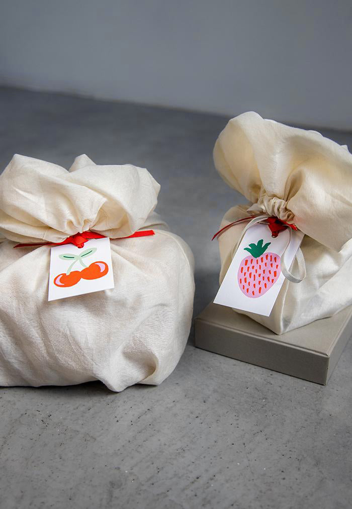 Raspberry Blossom Gift Tags - Light Abstract Painterly