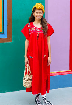 BaeBeeBoo Gabriela Red Mexican Adult Dress