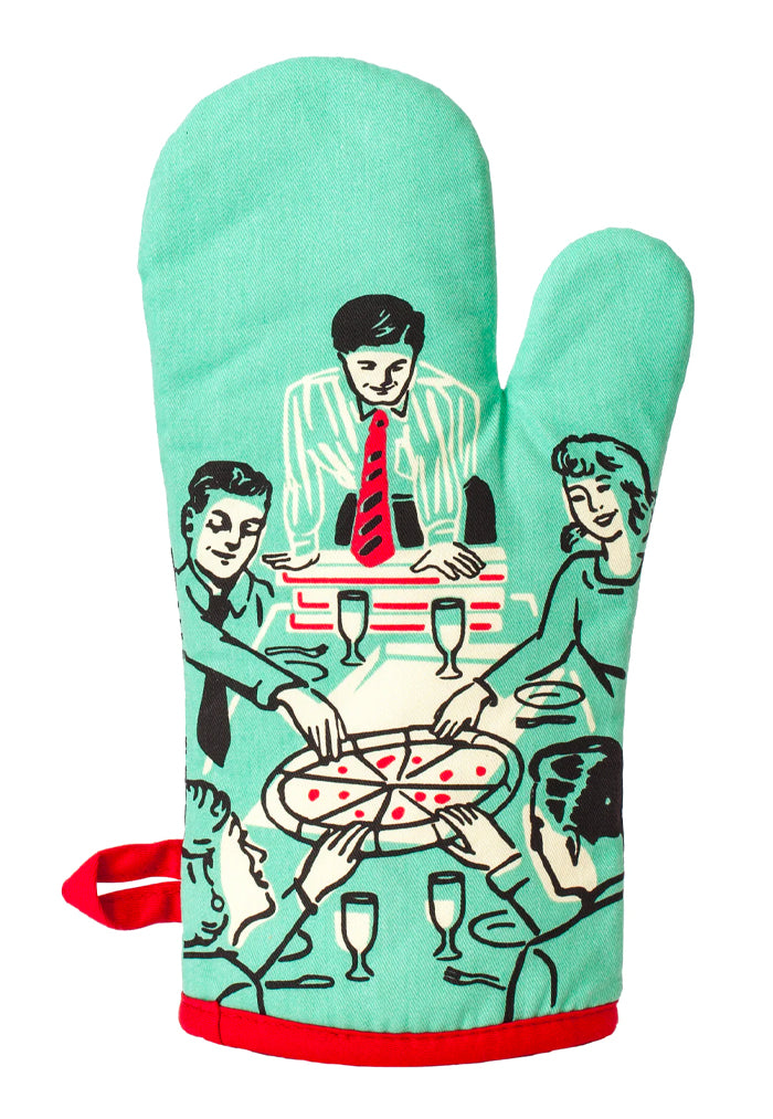 Pizza's Here Oven Mitt