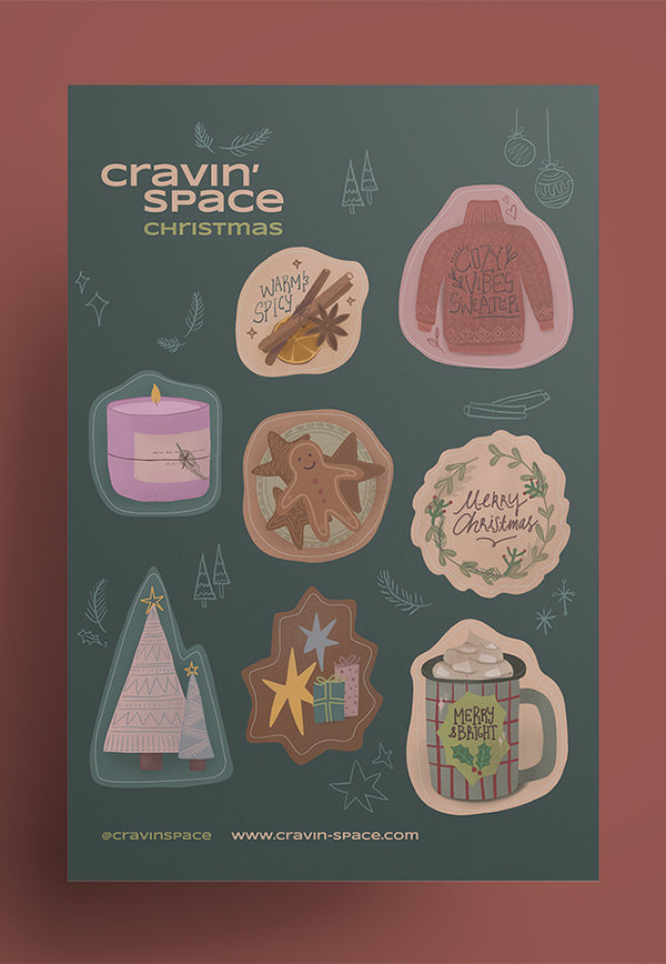 Cravin' Space Christmas Sticker Sheet