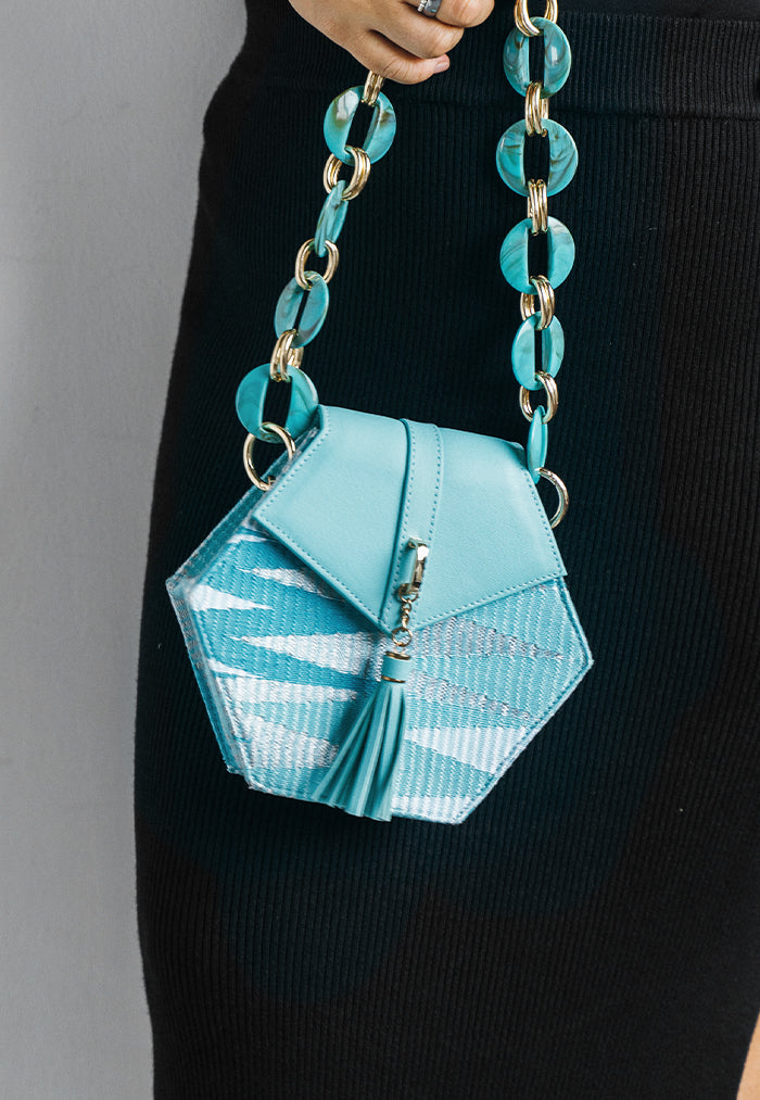 Frankitas Mini Koko Hexagon Bag - Aqua
