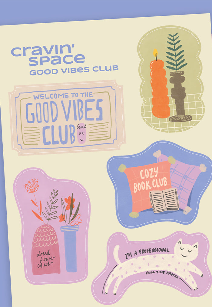 Cravin' Space Good Vibes Club Sticker Sheet