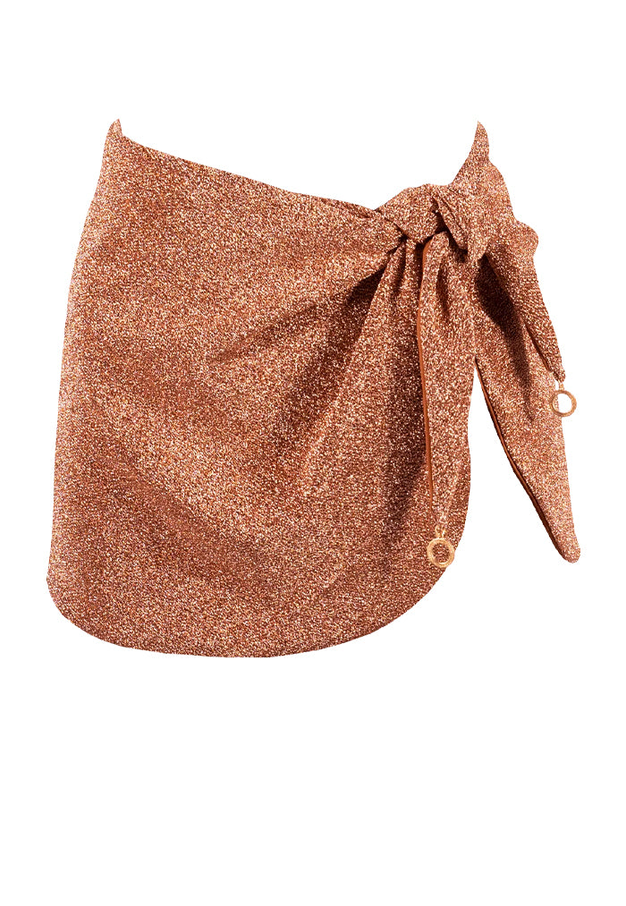 HÁI High Slit Mini Skirt - Light Copper