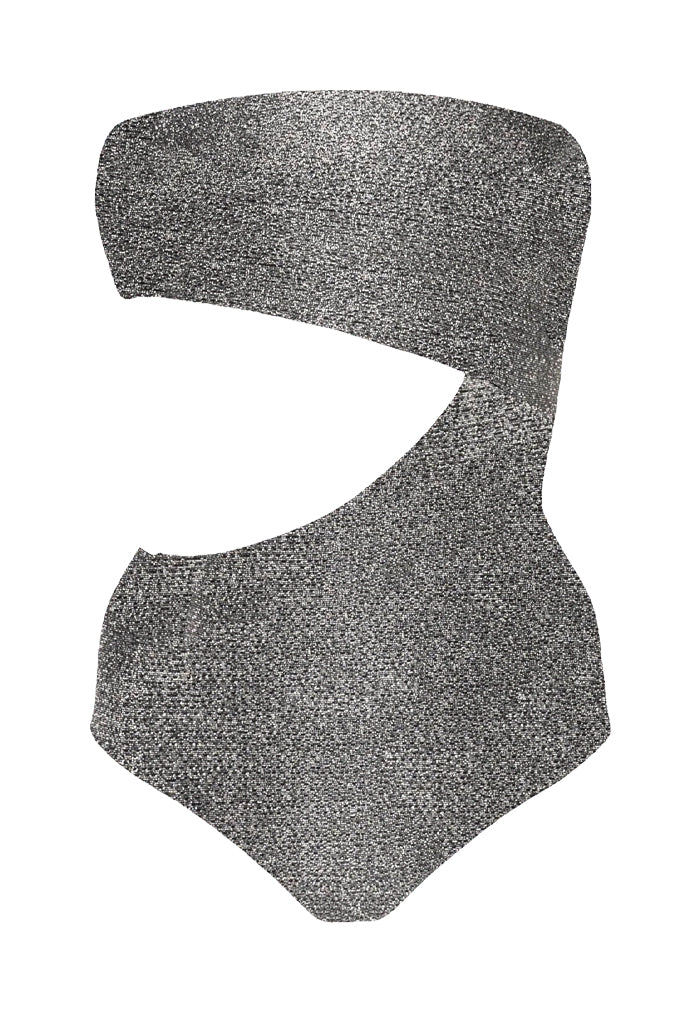 HÁI Strapless Cut-Off One Piece Swimsuit - Heather Silver