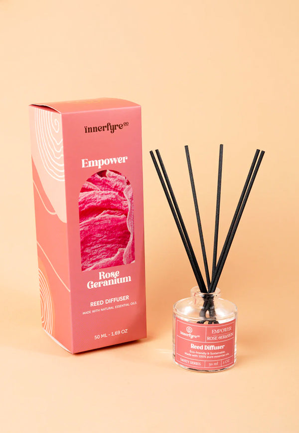 Innerfyre Empower Reed Diffuser - Rose Geranium