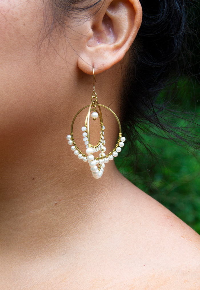 Just Gaya's Large Triple Circle Chandelier Earrings