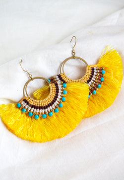 Just Gaya's Beaded Large Fan Earrings