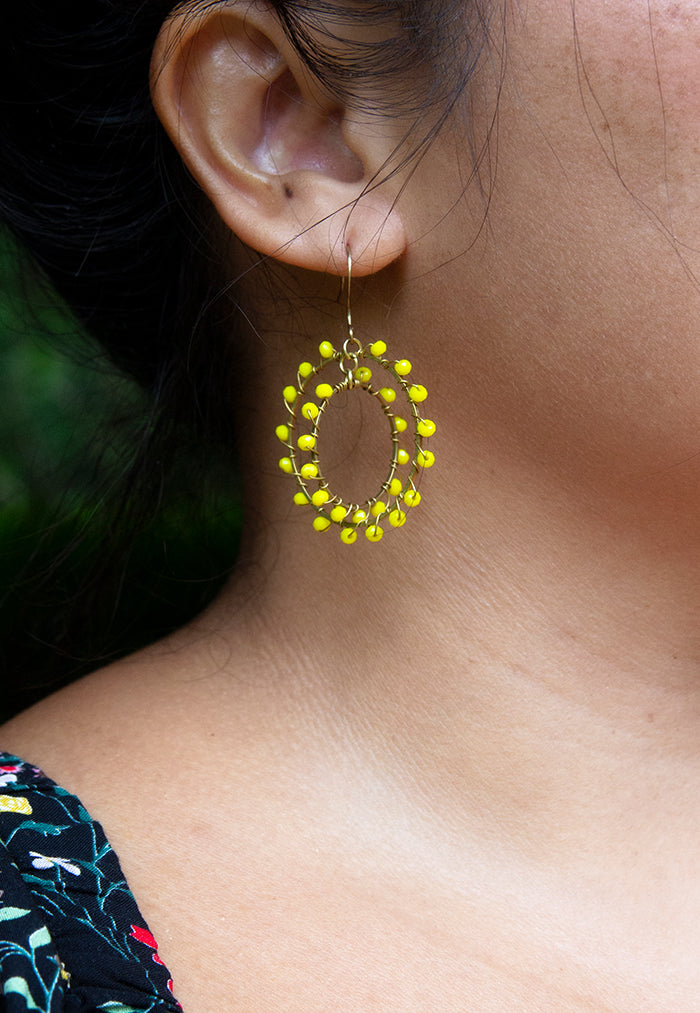 Just Gaya's Double Circle Beaded Earrings